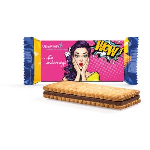 Leibniz Pick Up Choco im Werbeschuber mit Logodruck