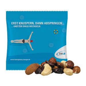 30 g Bio NusskernMix mit Cranberry im Werbetütchen mit Logodruck