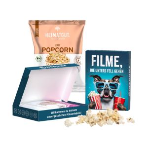 30 g Heimatgut Bio-Popcorn Zimt in Klappdeckelschachtel mit Werbedruck