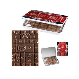 Adventskalender Dekordose mit Standard Advents-Schokoladen-Tafel und Werbedruck