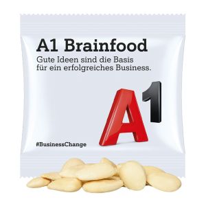 7 g Bio Mandeln im Werbetütchen mit Werbedruck