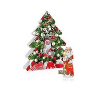 10 g Lindt Nikolaus im Weihnachtsbaum mit Werbedruck