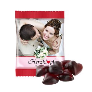 Express Cassis Fruchtsaft-Herzen im Werbeflowpack