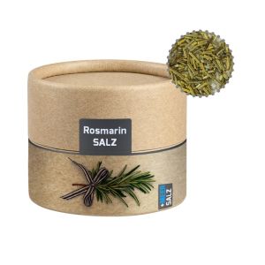 52 g Rosmarin-Salz in Kraftpapierdose Mini mit Werbeetikett