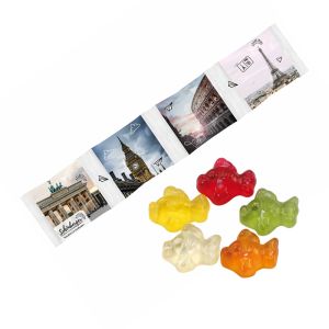 4er HARIBO Mini-Fische Fruchtgummi Kettenbeutel mit Werbebedruckung