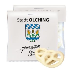 15 g Express Mini Brezeln mit Joghurt überzogen mit Werbereiter