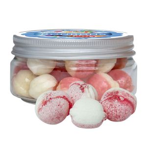70 g Erdbeer-Joghurt Bonbons in Sweet Dose mit Werbeetikett