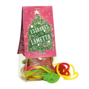 Essbares Lametta mit Werbereiter