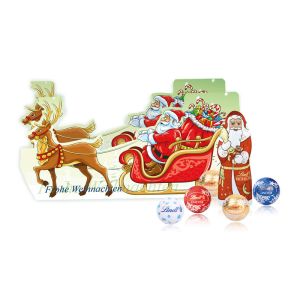 Weihnachtsschlitten Lindt Minis mit Werbedruck