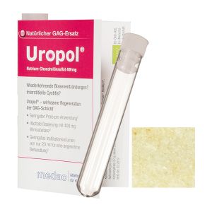 Express Reagenzglas mit Knoblauchsalz in Faltkarte mit Werbedruck