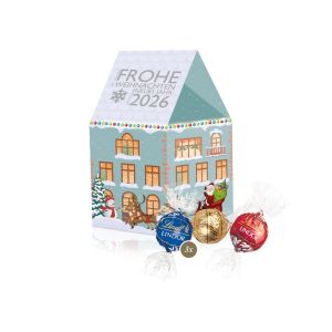 3D Präsent Haus Lindt Lindor Pralinés mit Werbebedruckung