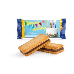 Leibniz Pick Up Mini Choco im Werbeschuber mit Logodruck