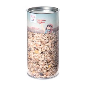 250 g Schoko Müsli in Klarsichtdose mit Werbebanderole