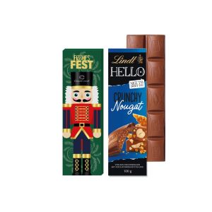 100 g Lindt HELLO Schokoladentafel in Werbekartonage