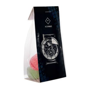 50 g Fruchtgummi mit Zucker im Standbeutel mit Werbereiter