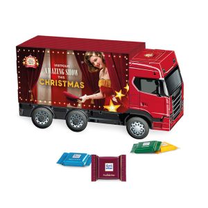 3D Präsent LKW Ritter SPORT Schokotäfelchen mit Werbedruck