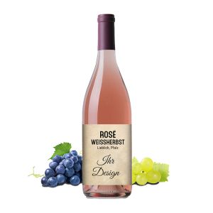 Rosé Weißherbst lieblich mit individuellem Etikett