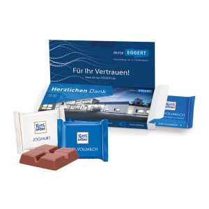 2er Schoko-Gruß Ritter SPORT mit Werbedruck