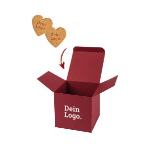90 g Bio Logo Kekse mit Bio-Druck in Herzform in Color-Box mit Logodruck