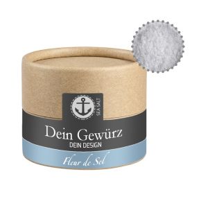 40 g Fleur de Sel in Kraftpapierdose Mini mit Werbeetikett