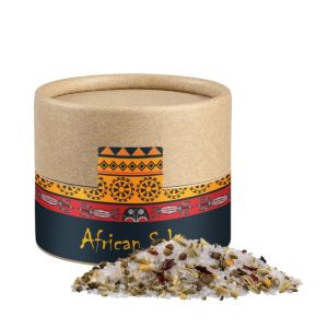 50 g Süd Afrikanisches Salz in Kraftpapierdose Mini mit Werbeetikett