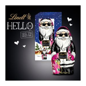 140 g Lindt HELLO Xmas Santa in Werbekartonage