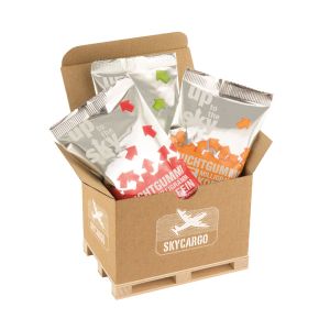150 g Fruchtgummi mit Koffein im Skycargo mit Werbeanbringung