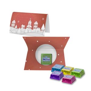 Schoko-Eiskonfekt in bedruckbarer Klappkarte