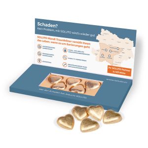 Mailing Lindt-Schokoherzen mit Werbedruck