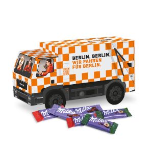 3D Präsent LKW Milka Naps mit Werbedruck