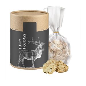 100 g Cashew-Erdnuss Taler in Eco Pappdose mit Werbeetikett