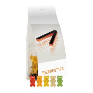 Express Bio Gummibärchen mit Gelatine im Standbeutel mit Werbereiter