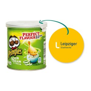 40 g Mini Pringles Sour Cream & Onion mit Werbeflyer und Logodruck