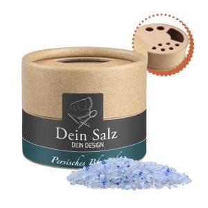 55 g Persisches Blaues Saphirsalz im Kraftpapierstreuer Mini mit Werbeetikett