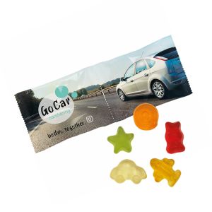2er HARIBO Mini-Fruchtmix Fruchtgummi Kettenbeutel mit Werbebedruckung