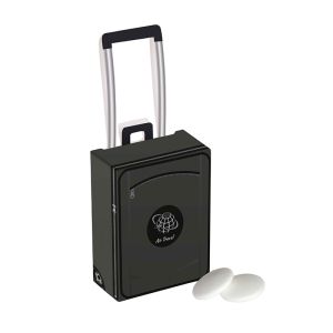 Trolley Koffer mit Pfefferminz und Werbedruck