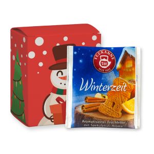 Weihnachts-Beuteltee Winterzeit in einer Faltschachtel mit Werbedruck