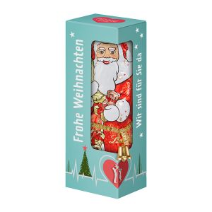 70 g Lindt Weihnachtsmann in Sichtfensterkartonage mit Werbedruck