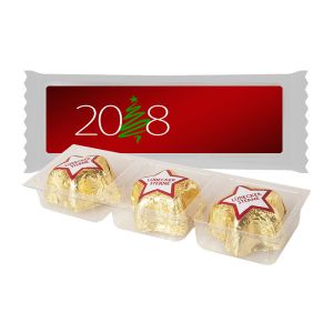 Lübecker Sterne im Tray mit Werbe-Etikett und Logodruck