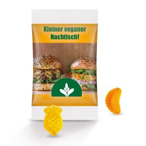 Vegan Duo Fruchtgummi Werbetütchen mit Logodruck