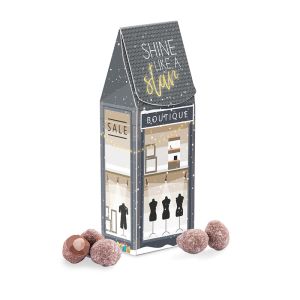 100 g Lindt Weihnachtsmandeln in Standbodenbox mit Werbedruck