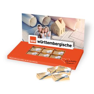Mailing Lindt-Schokotäfelchen mit Pop-Up und Werbedruck