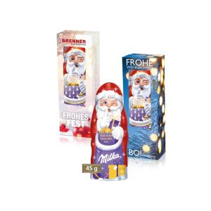 45 g Milka Weihnachtsmann in einer Werbebox