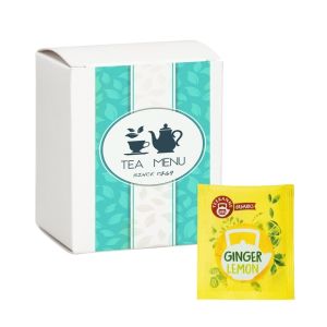 9 g Bio Beuteltee Ginger Lemon in Faltschachtel mit Werbedruck