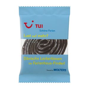 HARIBO liquorice snails in promotional bags with logo print