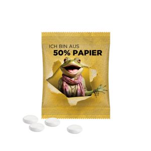 8 g mentos Mint in Papierfolien-Minitüte mit Werbedruck