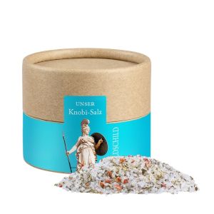 60 g Griechisches Tzatzikisalz in Kraftpapierdose Mini mit Werbeetikeett