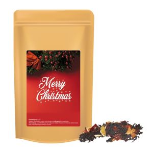 55 g Bio Weihnachts-Schwarztee im Midi Doypack mit Werbeetikett