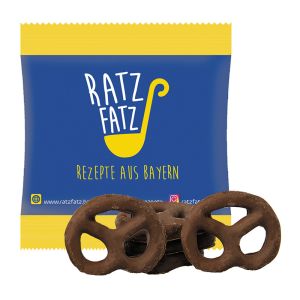 15 g Bio Schoko-Brezeln im Werbetütchen mit Logodruck