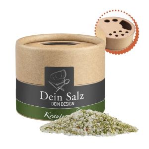 55 g Deutsches Kräutersalz im Kraftpapierstreuer Mini mit Werbeetikett